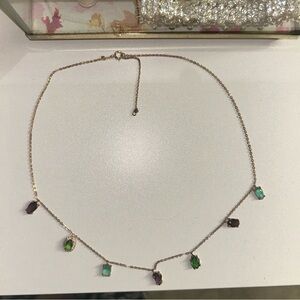 Elegant Gold Plated Multi-Stone Necklace